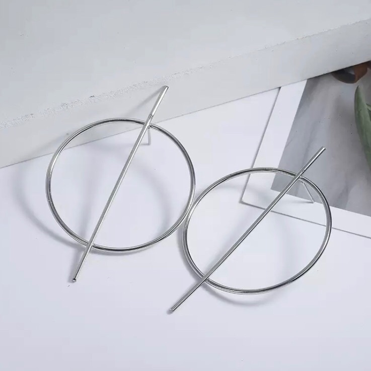 Lined Circle Earring